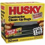 Husky 42 gal Trash Bags, 2 ft 8 3/4 in x 3 ft 9 1/8, Heavy-Duty Contractor, 3 mil, Black, 32 PK HK42WC032B-M